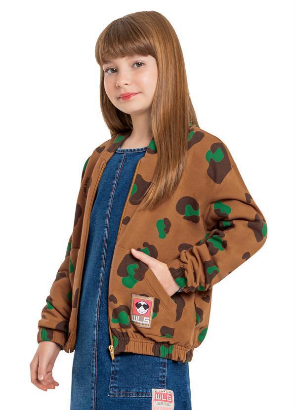Vista 2 Jaqueta de Menina em Molecotton Marrom Gloss Gloss