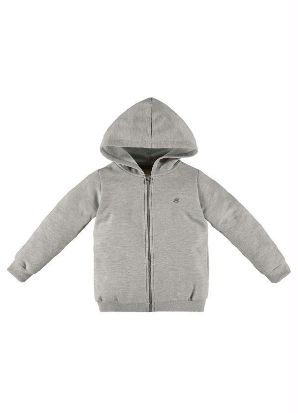 Jaqueta de Moletom Infantil Menina Cinza