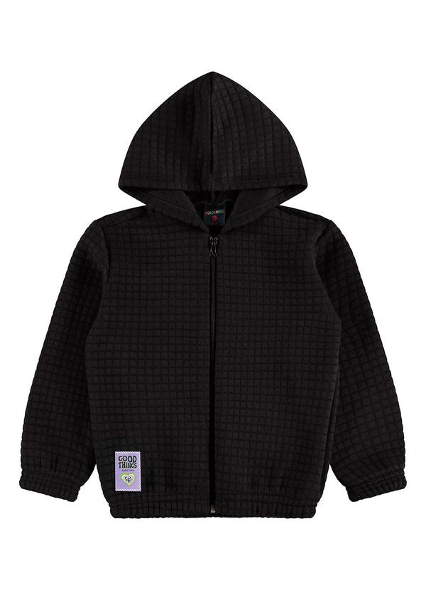 Jaqueta em Jacquard Matelassê Preto