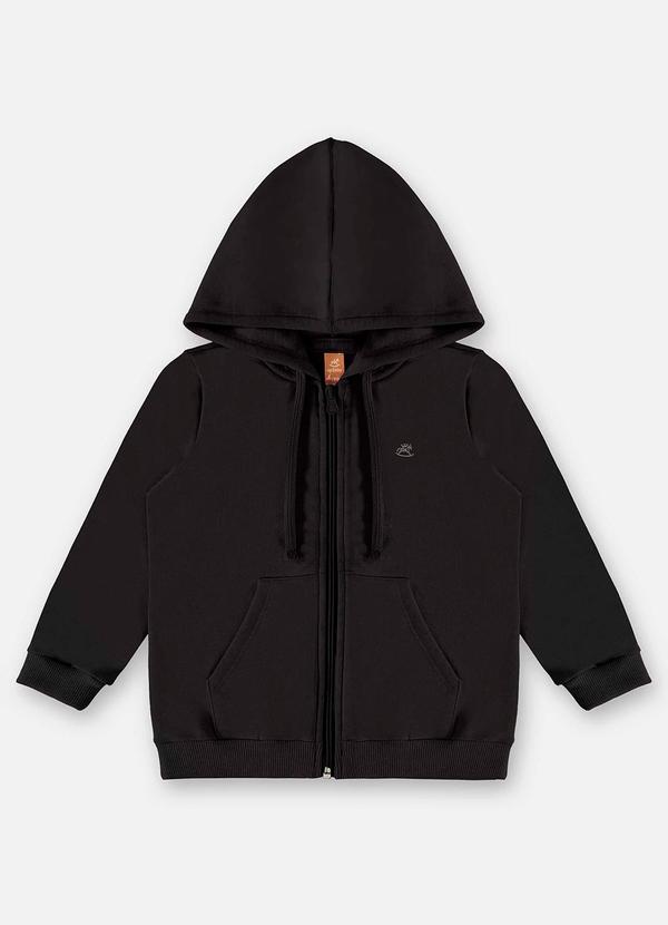 Jaqueta em Molecotton para Menina Preto