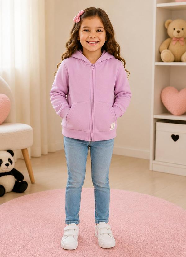 Jaqueta Felpada Infantil Menina Roxo