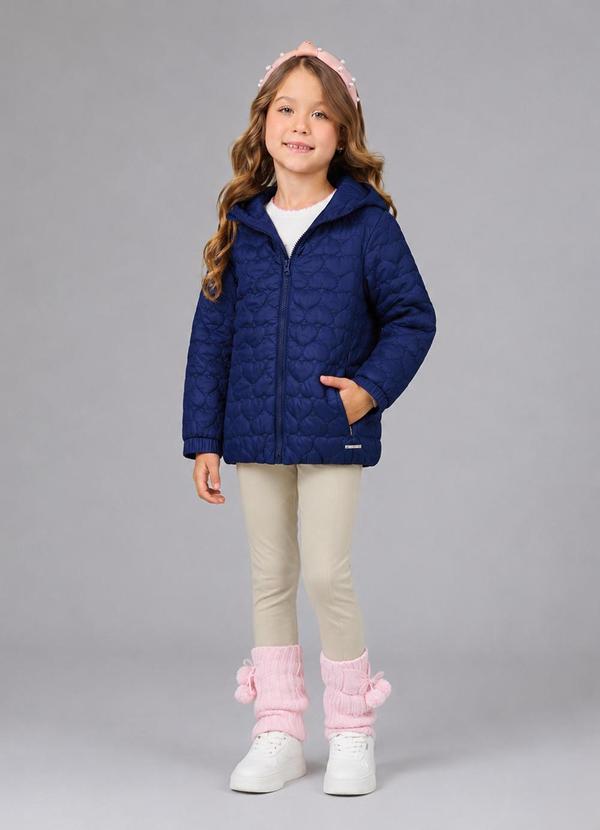 Jaqueta Feminina Infantil Matelassada Azul