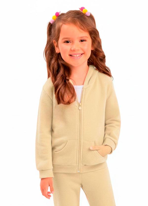 Jaqueta Infantil com Capuz Bege
