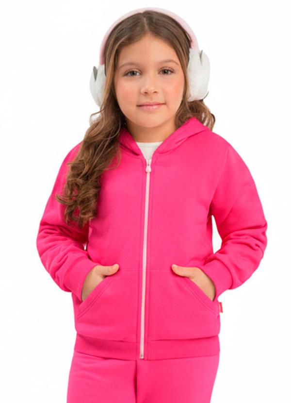 Jaqueta Infantil com Capuz Rosa