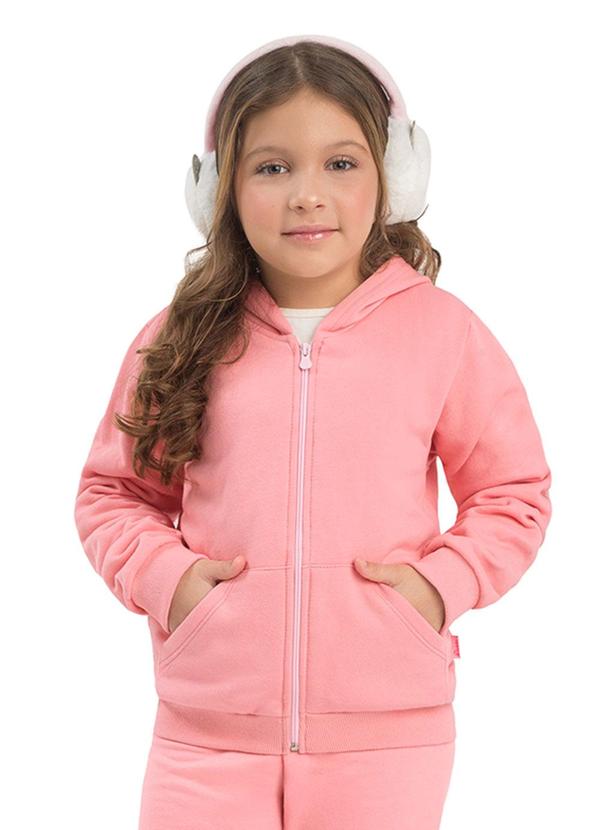 Jaqueta Infantil com Capuz Rosa