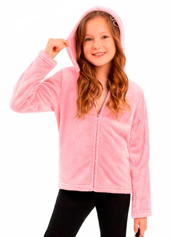 Jaqueta Infantil com Capuz Rosa