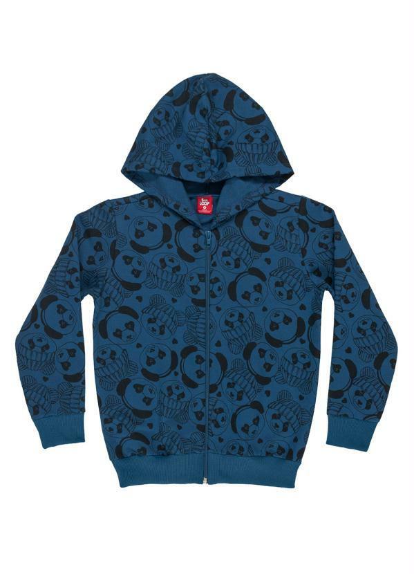 Vista 2 Jaqueta Infantil Menina de Moletom Azul Bee Loop Bee Loop