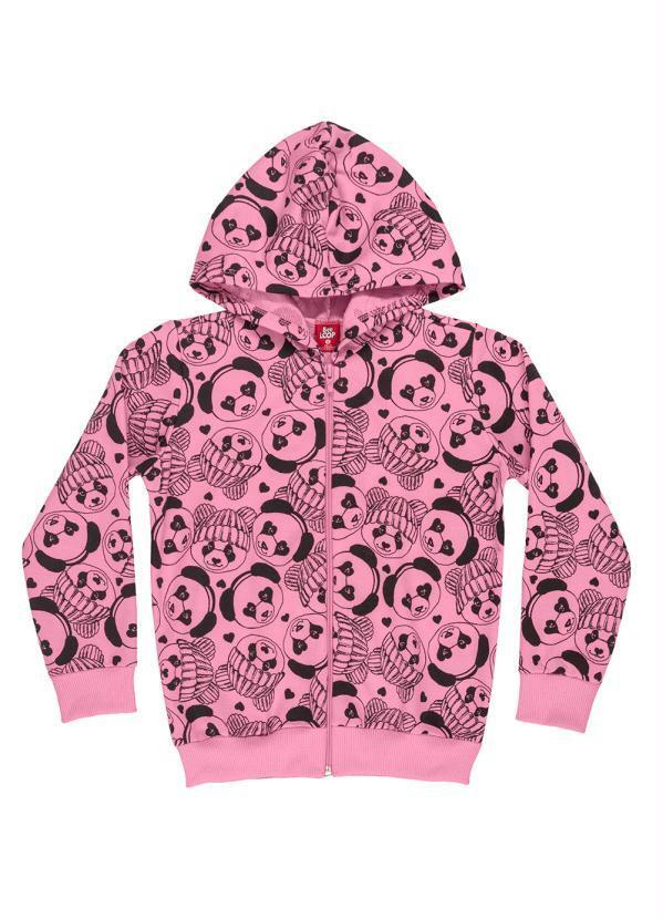 Vista 2 Jaqueta Infantil Menina de Moletom Rosa Bee Loop Bee Loop