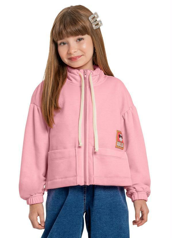 Vista 2 Jaqueta Infantil Menina de Moletom Rosa Bee Loop Bee Loop