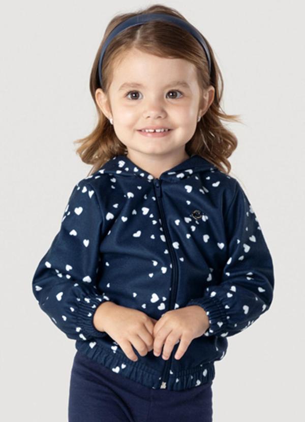 Vista 2 Jaqueta Infantil Menina em Soft Azul Brandili Brandili