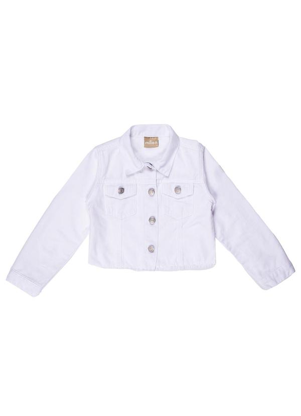 Vista 2 Jaqueta Infantil Menina Jeans Branco Milon Milon