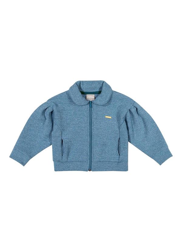 Jaqueta Infantil Menina Manga Bufante Azul