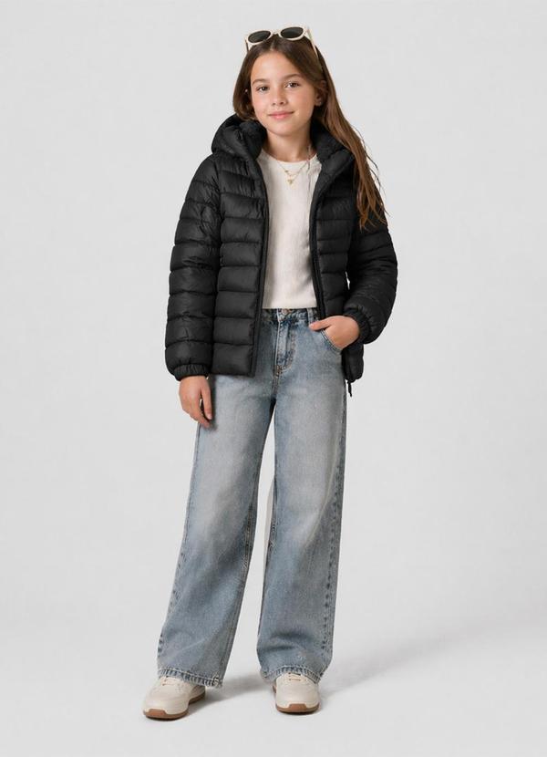 Jaqueta Infantil Menina Peluciada Preto