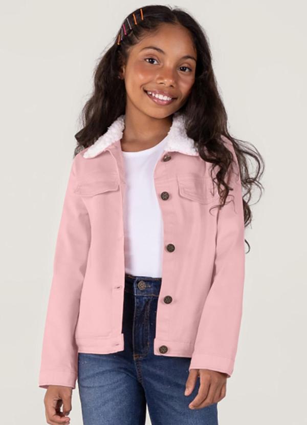 Vista 2 Jaqueta Infantil Menina Rosa Brandili Brandili
