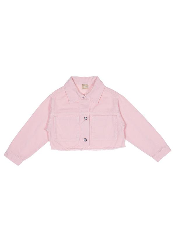 Vista 2 Jaqueta Infantil Menina Sarja Rosa Milon Milon