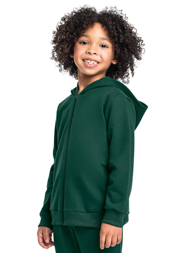 Jaqueta Infantil Unissex em Moletom Verde