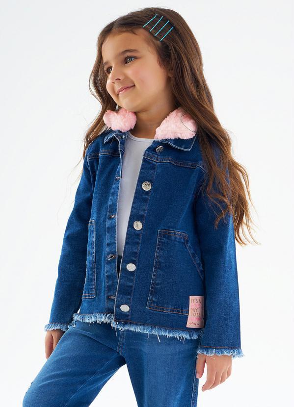Jaqueta Jeans Infantil Menina Azul