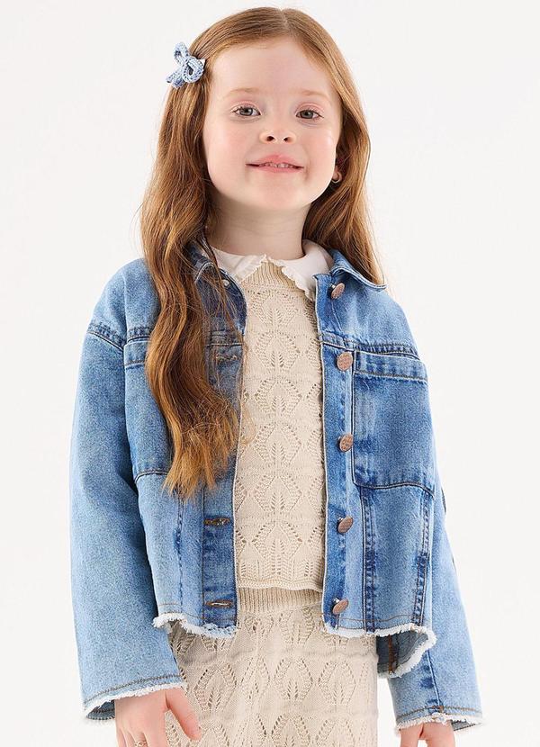 Jaqueta Jeans Infantil Menina Azul