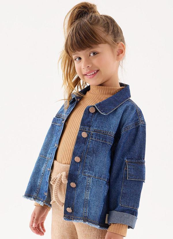 Jaqueta Jeans Infantil Menina Azul