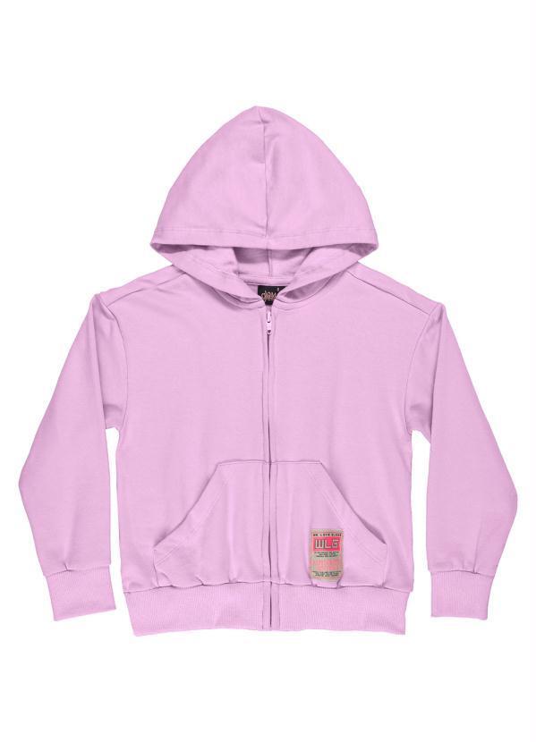 Vista 2 Jaqueta Juvenil em Molecotton Menina Roxo Gloss Gloss