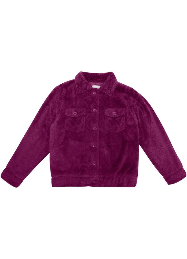 Jaqueta Juvenil Feminina com Pelo Roxo