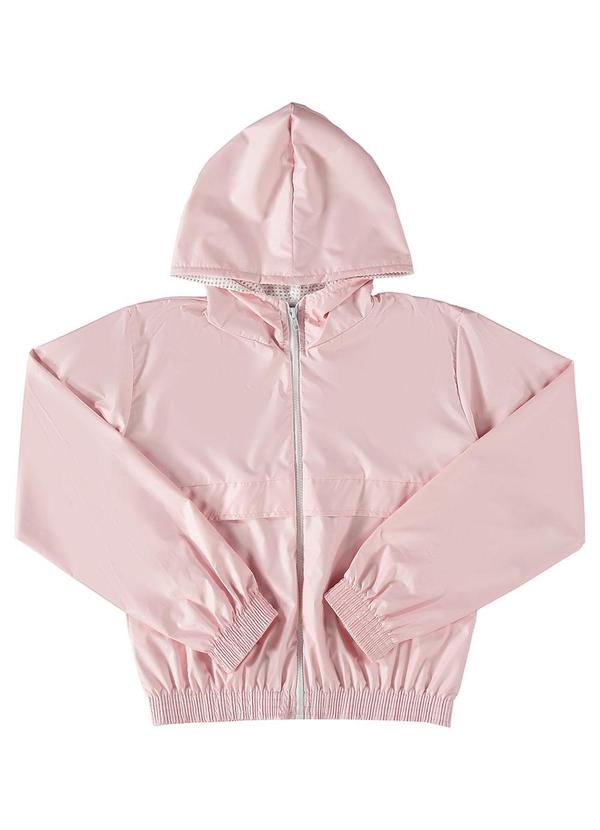 Jaqueta Juvenil Menina Corta Vento Rosa