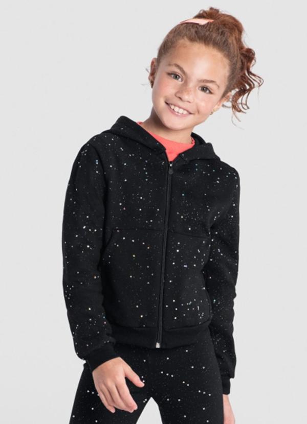 Jaqueta Menina com Brilhos Preto