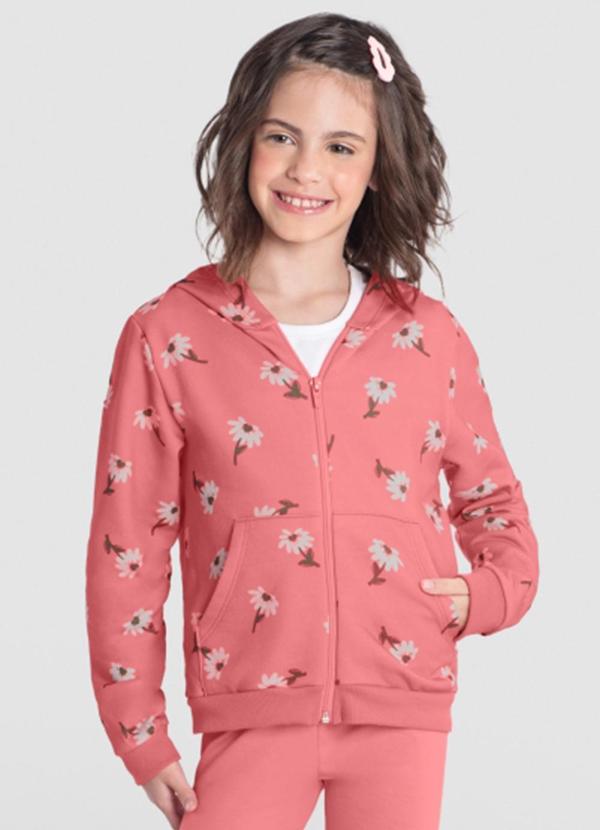 Jaqueta Menina de Corações Rosa