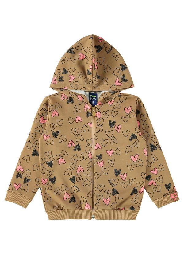 Vista 2 Jaqueta Moletom para Bebê Menina Marrom Bee Loop Bee Loop