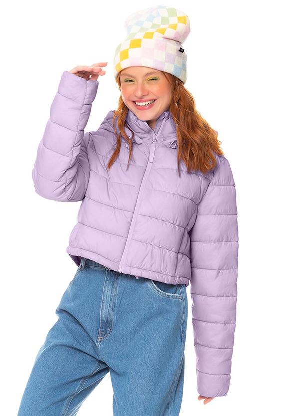 Vista 2 Jaqueta Puffer Menina com Capuz Roxo Rovitex Teen Rovitex Teen