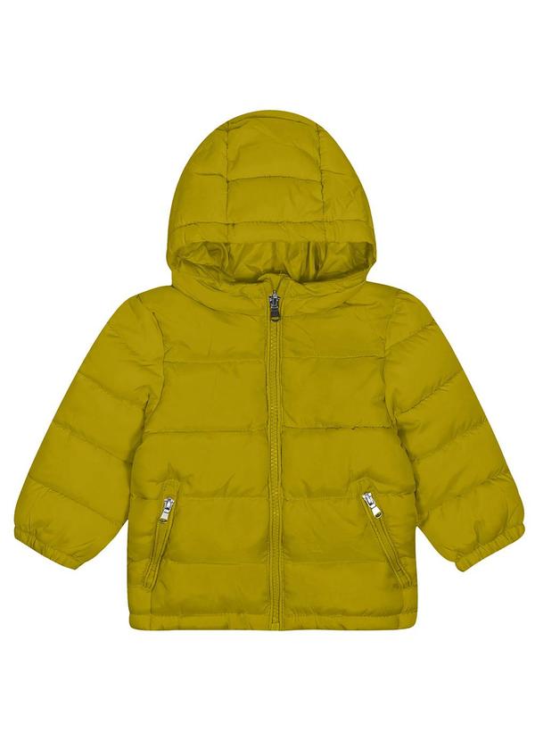 Vista 2 Jaqueta Puffer Infantil com Capuz Marrom Trick Nick Trick Nick
