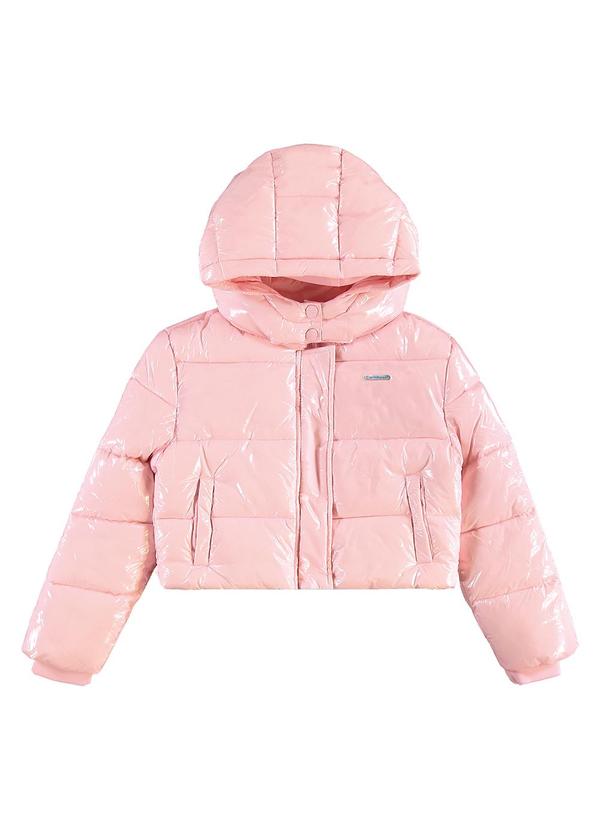 Jaqueta Puffer Metaliza Rosa Claro