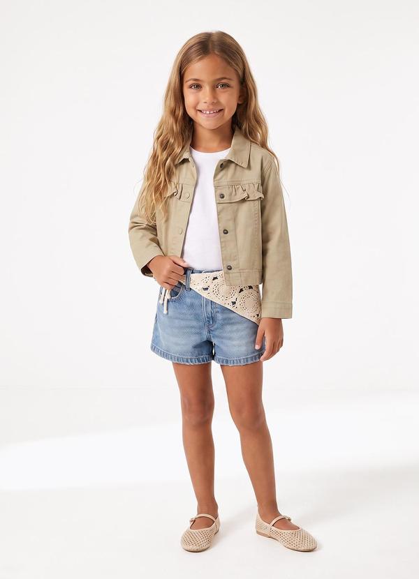 Jaqueta Sarja Infantil Feminina Bege