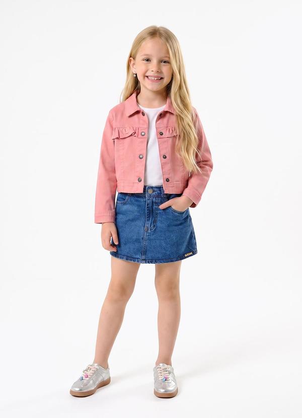 Jaqueta Sarja Infantil Feminina Rosa