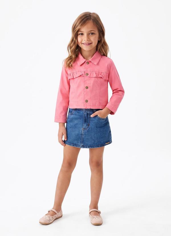 Jaqueta Sarja Infantil Feminina Rosa