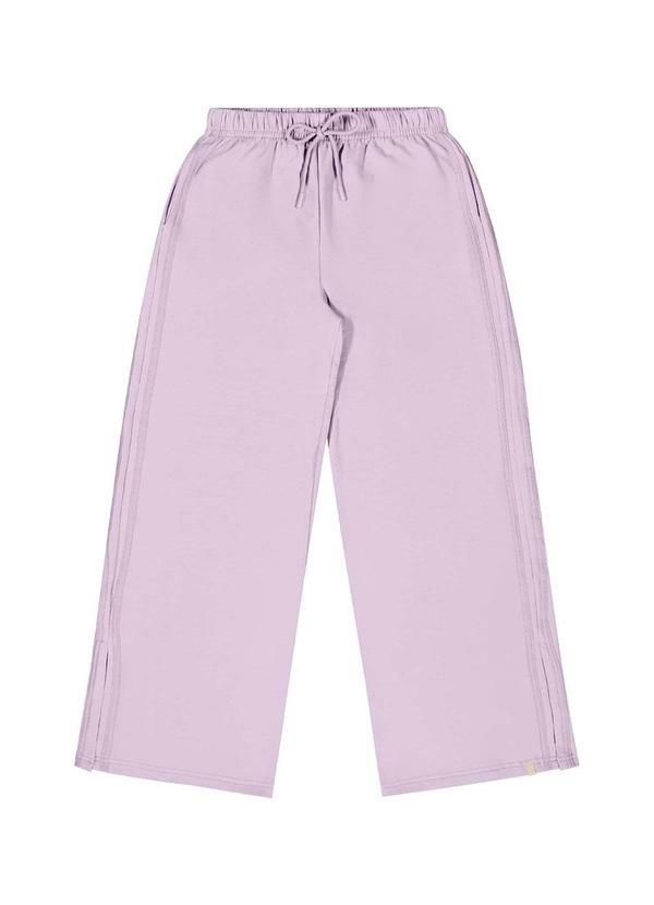 Vista 2 Wide Leg Juvenil em Moletom Roxo Gloss Gloss
