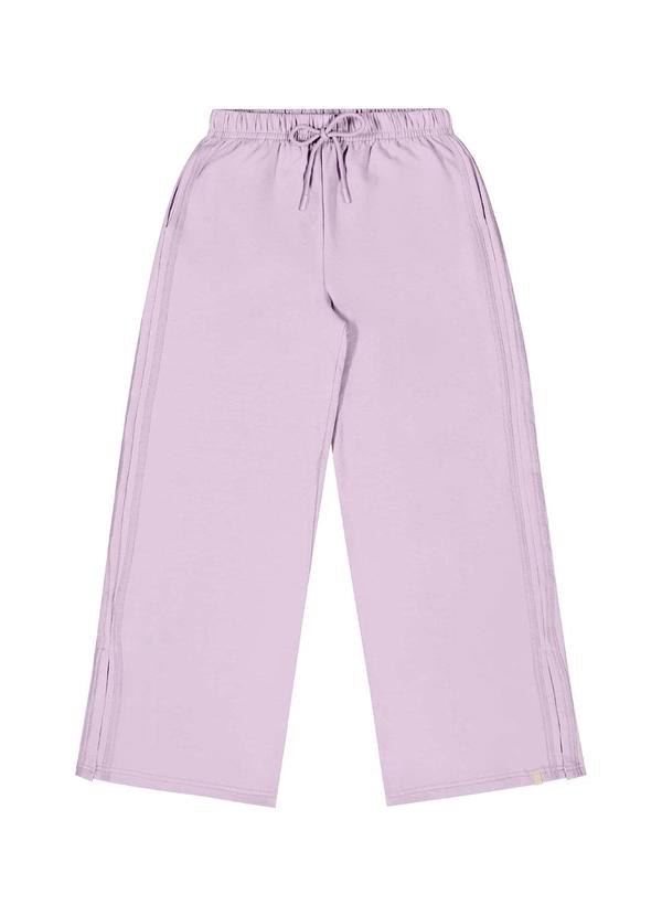 Wide Leg Juvenil em Moletom Roxo