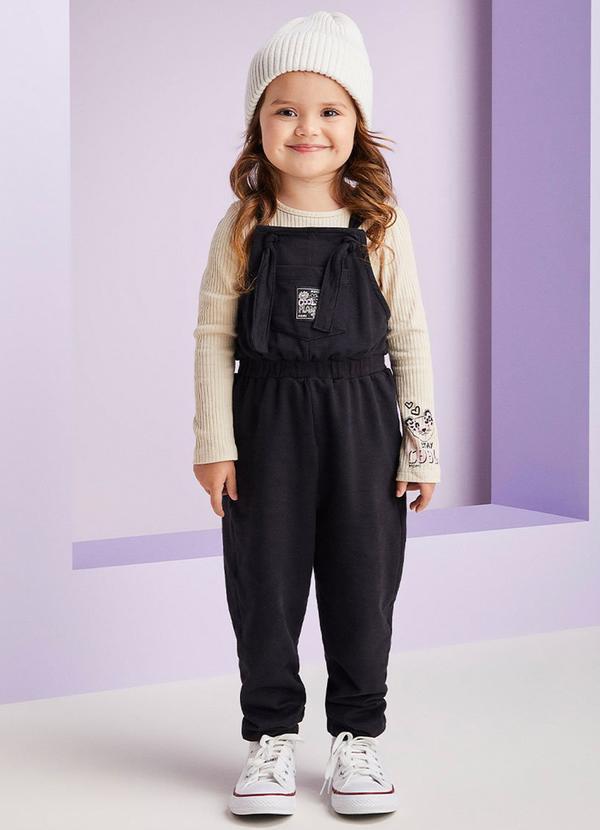 Jardineira Jogger Black Preto
