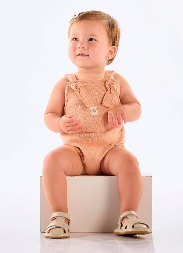 Vista 2 Jardineira Unissex Bebê em Ribana Up Baby Marrom Up Baby