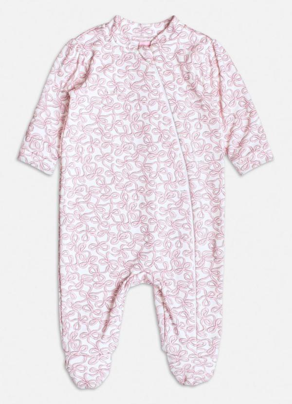Macacão Off White de Lacinhos Rosa