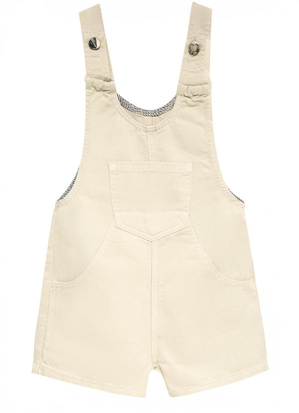 Vista 2 Macaquinho Jardineira em Sarja Off White Malwee Kids Malwee Kids