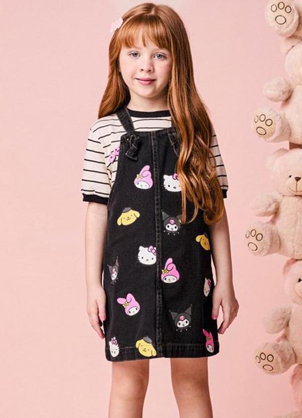 Salopete Infantil Jeans da Hello Kitty e Amigos