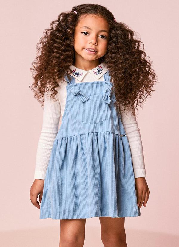 Salopete Infantil Menina de Veludo Cotelê