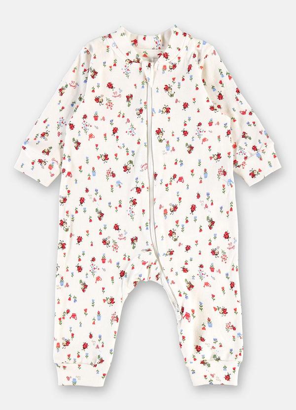 Macacão Bebê Menina Suedine Estampado