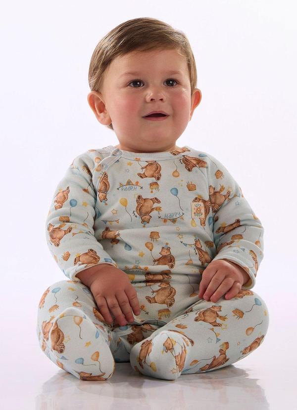 Macacão Bebê Suedine Pezinho Estampado