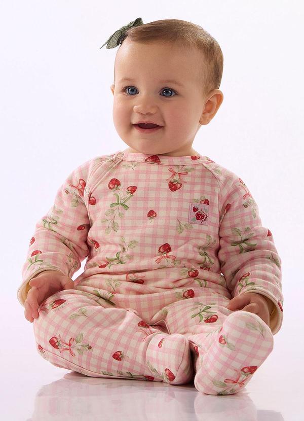 Macacão Bebê Suedine Pezinho Estampado