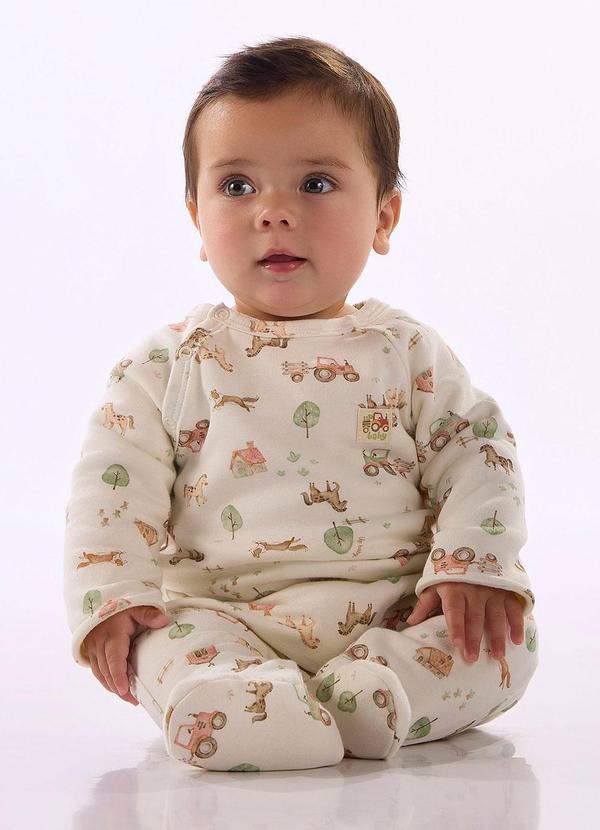 Macacão Bebê Unissex Pezinho Estampado