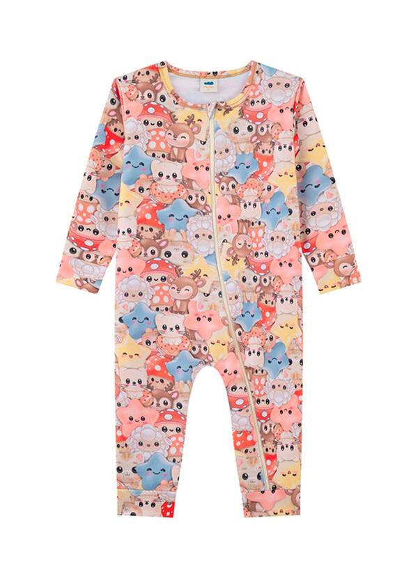 Macacão em Molecotton Minhas Pelúcias Bege