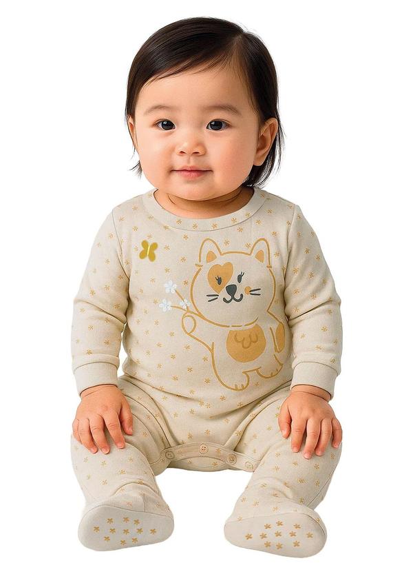 Macacão Gatinho em Cotton Amarelo
