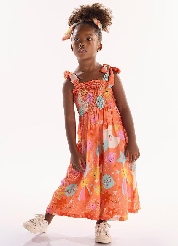 Macacão Infantil em Viscose Laranja